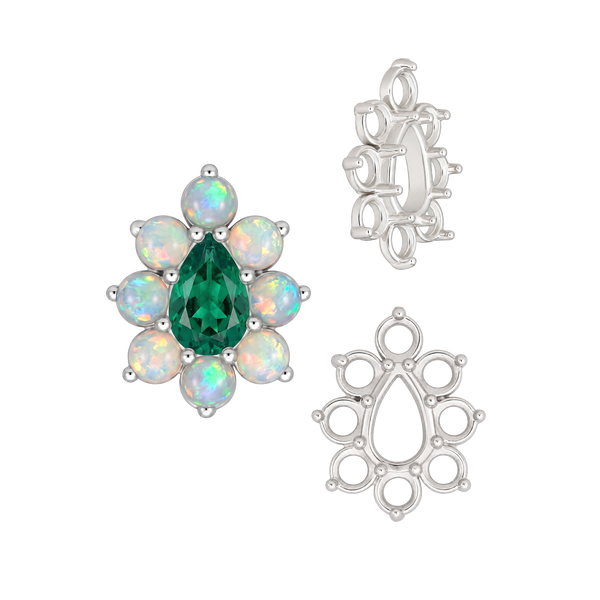 8 Stone Pear Shape Cluster Tops (5.00 x 3.00 mm - 8.00 x 6.00 mm)