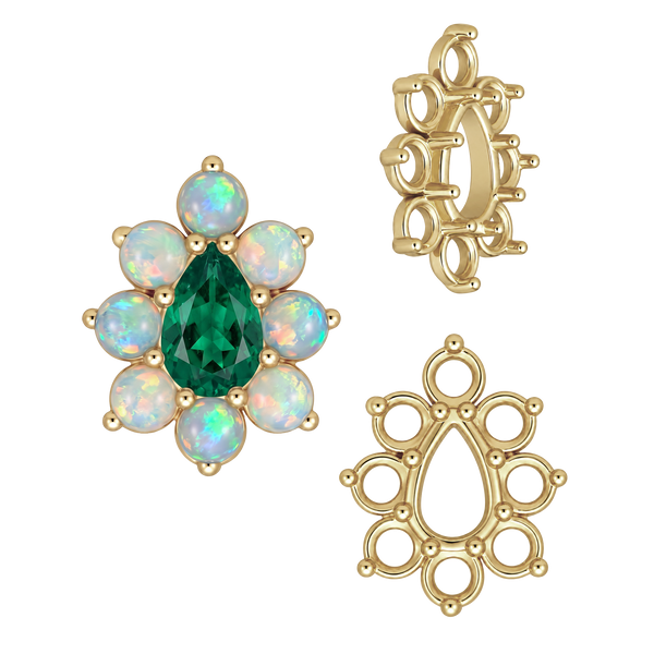 8 Stone Pear Shape Cluster Tops (5.00 x 3.00 mm - 8.00 x 6.00 mm)
