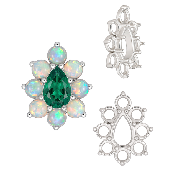 8 Stone Pear Shape Cluster Tops (5.00 x 3.00 mm - 8.00 x 6.00 mm)