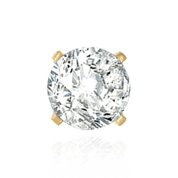 Four Prong Round Closed Back Standard Settings in 14K Gold (1.75 mm - 6.50 mm)