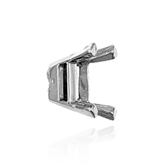 Four Prong Emerald Shape Heavy Solitaire Settings in Sterling Silver (3.50 x 2.60 mm - 16.00 x 13.00 mm)
