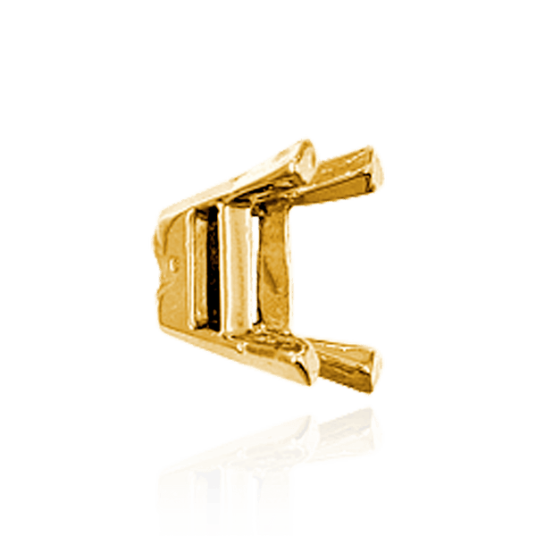 Four Prong Emerald Shape Heavy Solitaire Settings in 14K Gold (3.50 x 2.60 mm - 16.00 x 13.00 mm)