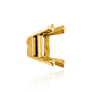 Four Prong Emerald Shape Heavy Solitaire Settings in 14K Gold (3.50 x 2.60 mm - 16.00 x 13.00 mm)