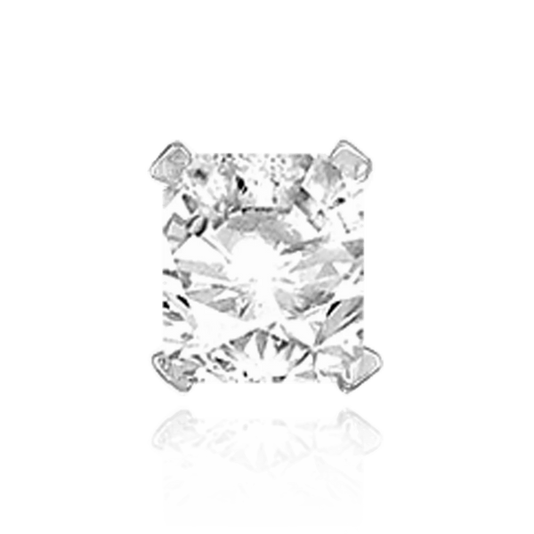 Four Prong Emerald Shape Heavy Solitaire Settings in Sterling Silver (3.50 x 2.60 mm - 16.00 x 13.00 mm)