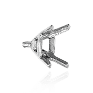 Four Prong Emerald Shape Tapered Solitaire Settings With Peg in Platinum (6.50 x 4.50 mm - 9.00 x 7.00 mm)