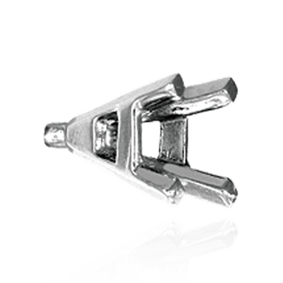 Four Prong Square Solitaire Basket Settings With Peg in Platinum (3.00 mm - 8.00 mm)