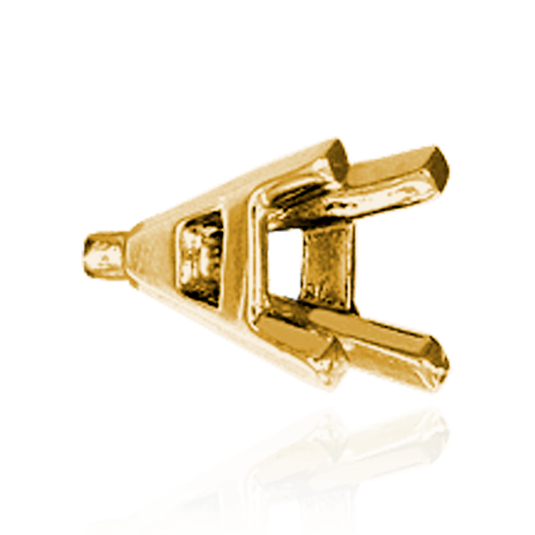 Four Prong Square Solitaire Basket Settings With Peg in 14K Gold (3.00 mm - 10.00 mm)