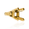 Four Prong Square Solitaire Basket Settings With Peg in 18K Gold (3.00 mm - 8.00 mm)