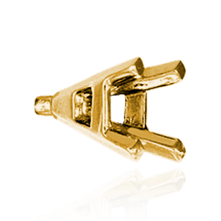 Four Prong Square Solitaire Basket Settings With Peg in 18K Gold (3.00 mm - 8.00 mm)