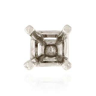 Four Prong Square Solitaire Basket Settings With Peg in Platinum (3.00 mm - 8.00 mm)