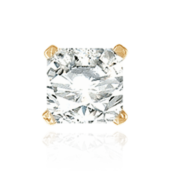 Four Prong Square Solitaire Basket Settings With Peg in 18K Gold (3.00 mm - 8.00 mm)