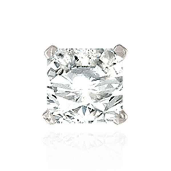 Four Prong Square Solitaire Basket Settings With Peg in Sterling Silver (3.00 mm - 10.00 mm)