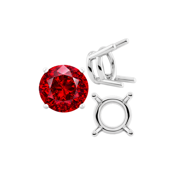 Four Prong Round Heavy Wire Basket Settings in 14K Gold (1.30 mm - 25.00 mm)