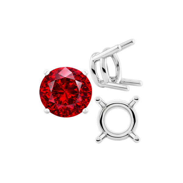 Four Prong Round Heavy Wire Basket Settings in 14K Gold (1.30 mm - 25.00 mm)