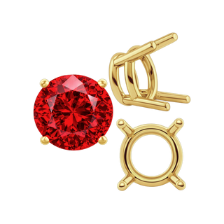 Four Prong Round Heavy Wire Basket Settings in 14K Gold (1.30 mm - 25.00 mm)