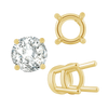 Four Prong Heavy High Setting in 14K Gold (4.00 mm - 9.00 mm)