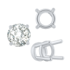 Four Prong Heavy High Setting in 14K Gold (4.00 mm - 9.00 mm)