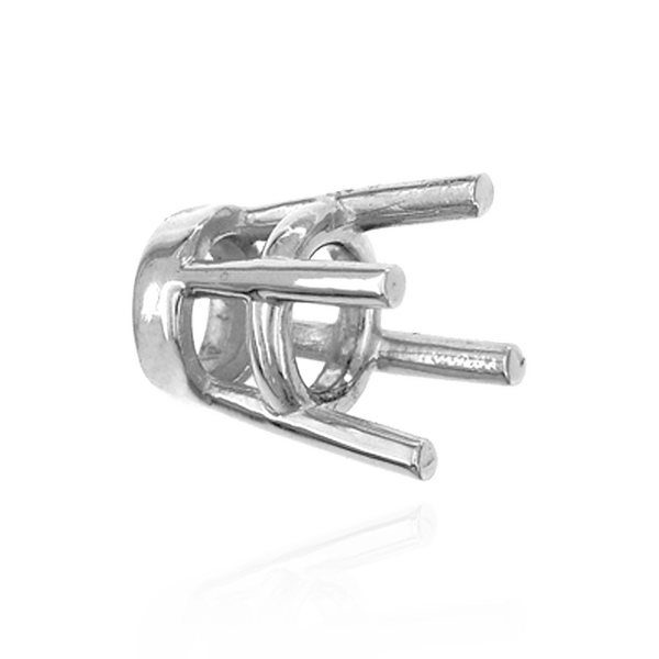 Four Prong Heavy High Setting in Sterling Silver (4.50 mm - 9.00 mm)