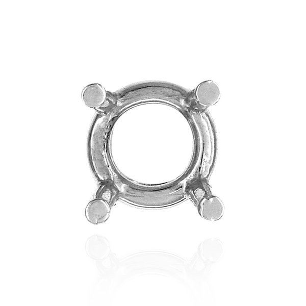 Four Prong Heavy High Setting in Sterling Silver (4.50 mm - 9.00 mm)