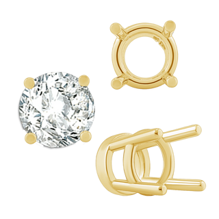 Four Prong Heavy High Setting in 14K Gold (4.00 mm - 9.00 mm)