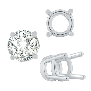 Four Prong Heavy High Setting in Sterling Silver (4.50 mm - 9.00 mm)