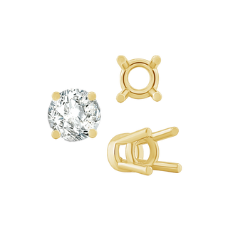 Four Prong Heavy High Setting in 14K Gold (4.00 mm - 9.00 mm)