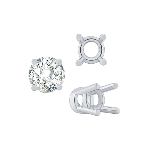Four Prong Heavy High Setting in Sterling Silver (4.50 mm - 9.00 mm)