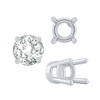 Four Prong Heavy High Setting in 14K Gold (4.00 mm - 9.00 mm)