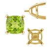 Four Prong Cushion Cut Solitaire Settings With Peg in 14K Gold (3.50 mm - 10.00 mm)
