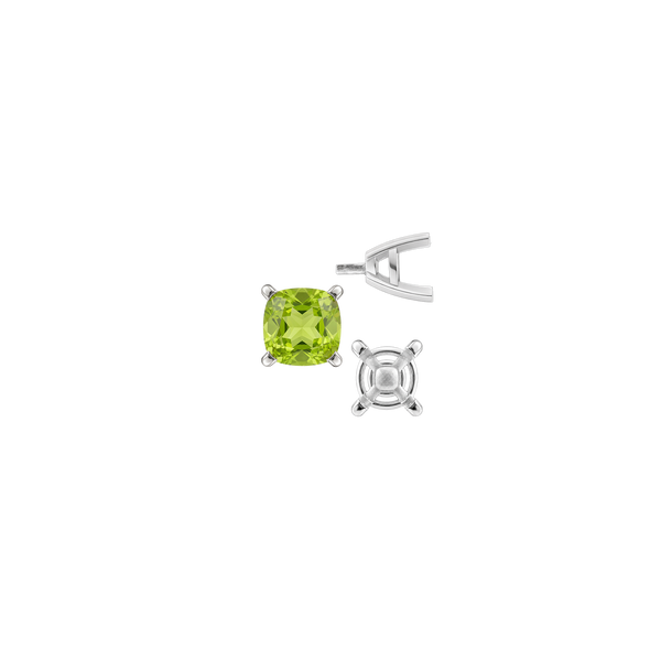 Four Prong Cushion Cut Solitaire Settings With Peg in 14K Gold (3.50 mm - 10.00 mm)