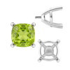 Four Prong Cushion Cut Solitaire Settings With Peg in 14K Gold (3.50 mm - 10.00 mm)