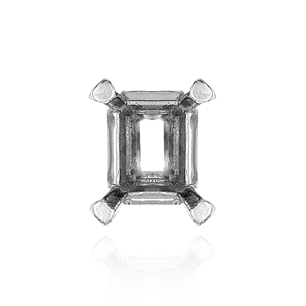 Four Prong Casted Emerald Tiffany Settings in Sterling Silver (3.50 x 2.50 mm - 12.00 x 10.00 mm)