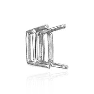 Four Prong Emerald Shape Wire Basket Settings in Sterling Silver (3.50 x 2.75 mm - 20.00 x 14.00 mm)