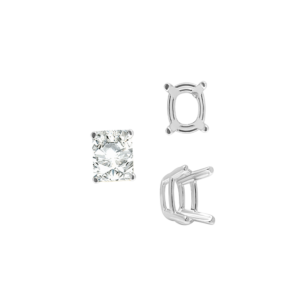 Emerald Settings in Sterling Silver (5.25 x 4.00 mm - 11.00 x 9.00 mm)
