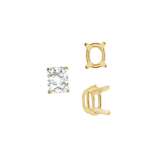 Emerald Settings in 14K Gold (5.25 x 4.00 mm - 11.00 x 9.00 mm)