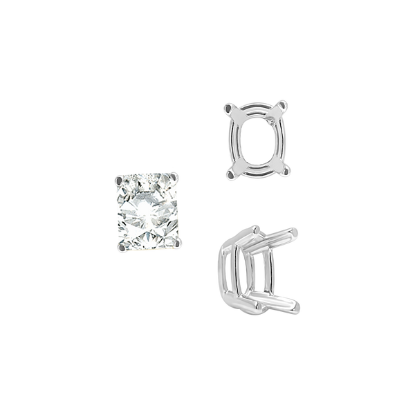 Emerald Settings in Sterling Silver (5.25 x 4.00 mm - 11.00 x 9.00 mm)