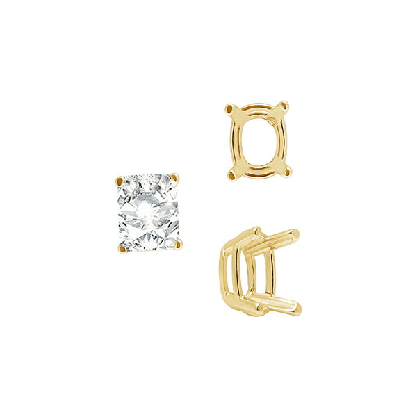 Emerald Settings in 14K Gold (5.25 x 4.00 mm - 11.00 x 9.00 mm)