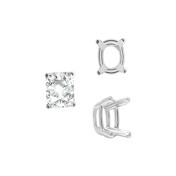 Emerald Settings in Sterling Silver (5.25 x 4.00 mm - 11.00 x 9.00 mm)