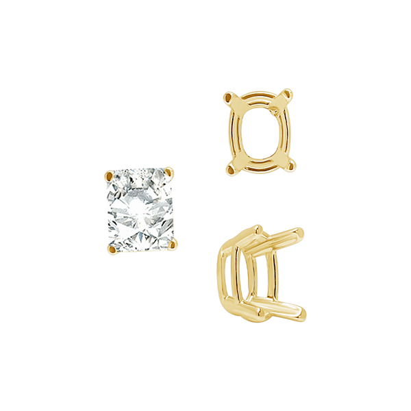 Emerald Settings in 14K Gold (5.25 x 4.00 mm - 11.00 x 9.00 mm)