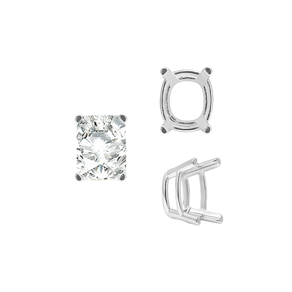 Emerald Settings in Sterling Silver (5.25 x 4.00 mm - 11.00 x 9.00 mm)