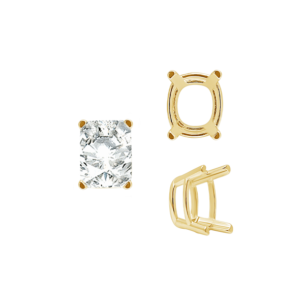 Emerald Settings in 14K Gold (5.25 x 4.00 mm - 11.00 x 9.00 mm)