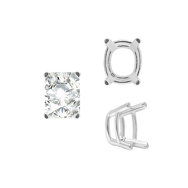 Emerald Settings in Sterling Silver (5.25 x 4.00 mm - 11.00 x 9.00 mm)