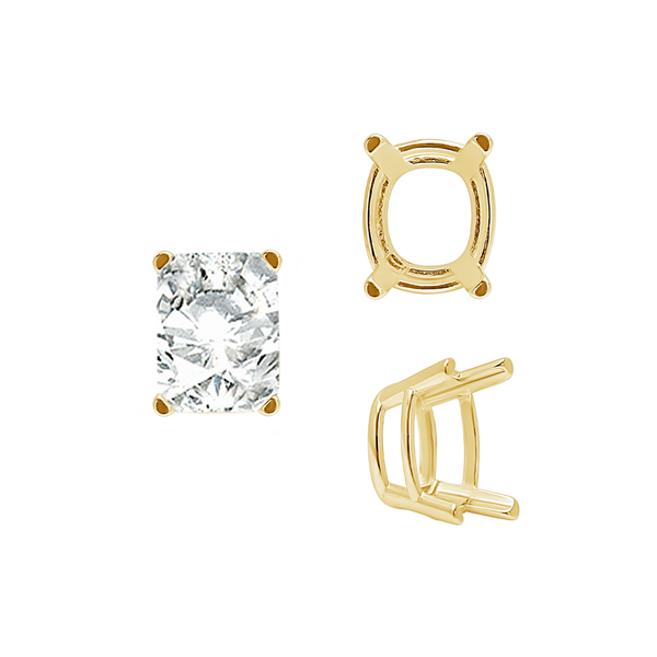 Emerald Settings in 14K Gold (5.25 x 4.00 mm - 11.00 x 9.00 mm)