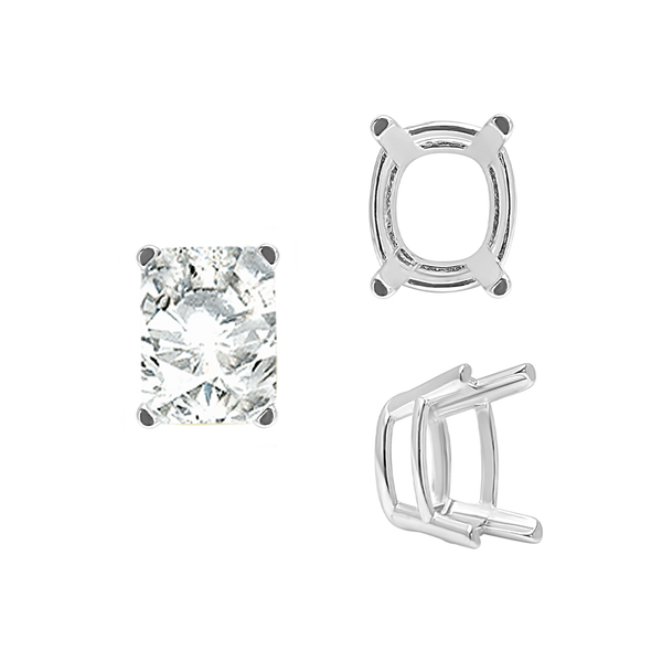 Emerald Settings in Sterling Silver (5.25 x 4.00 mm - 11.00 x 9.00 mm)