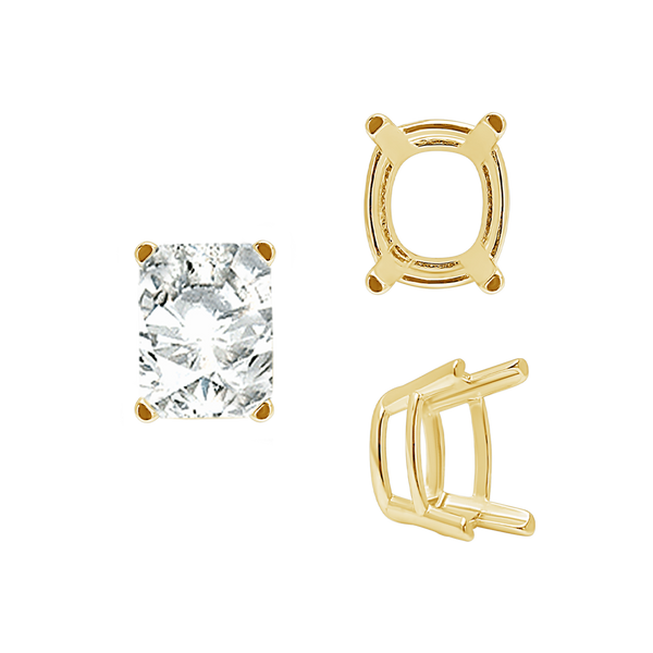 Emerald Settings in 14K Gold (5.25 x 4.00 mm - 11.00 x 9.00 mm)