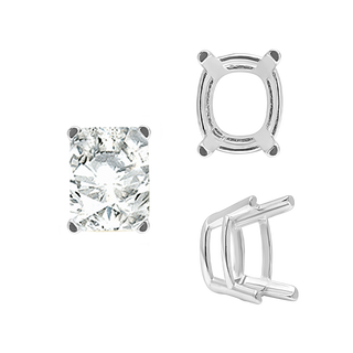 Emerald Settings in Sterling Silver (5.25 x 4.00 mm - 11.00 x 9.00 mm)