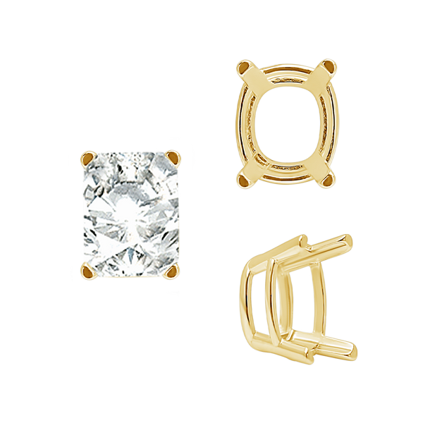 Emerald Settings in 14K Gold (5.25 x 4.00 mm - 11.00 x 9.00 mm)