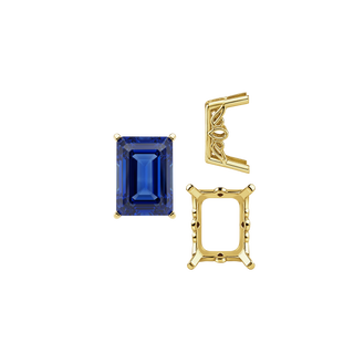 Four Prong Emerald Filigree Settings in 14K Gold (11.00 x 9.00 mm - 16.00 x 12.00 mm)