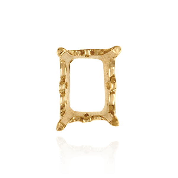 Four Prong Emerald Filigree Settings in 14K Gold (11.00 x 9.00 mm - 16.00 x 12.00 mm)