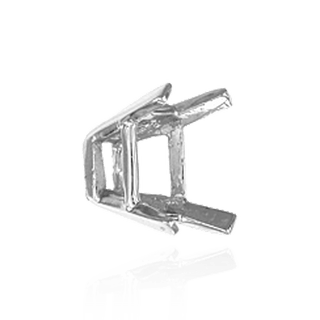 Four Prong Emerald Shape Heavy Tapered Settings in Sterling Silver (10.00 x 8.00 mm - 28.00 x 22.00 mm)